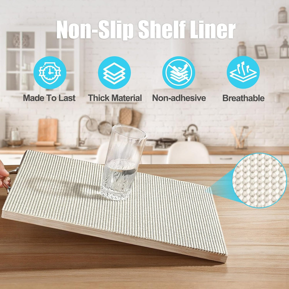 Songrey Non-Slip Shelf Cabinet and Drawer Liner, 12IN x 20FT, Cream