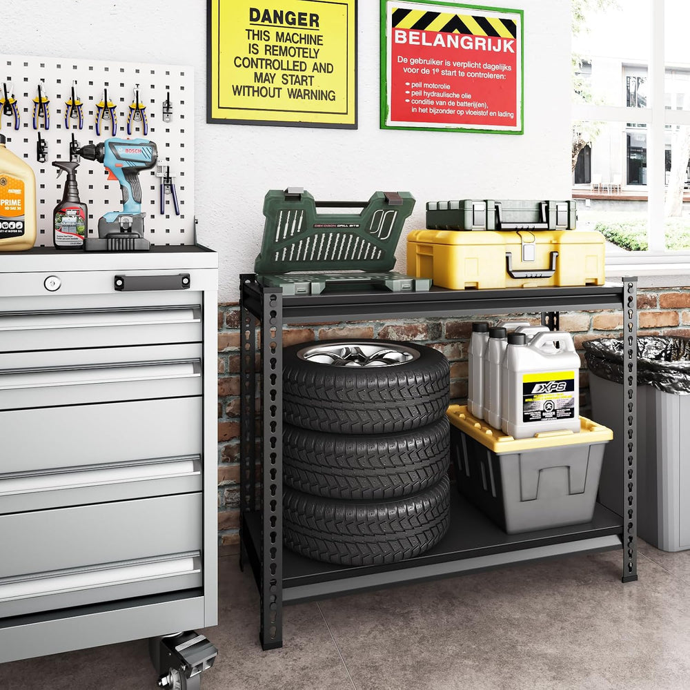 40" W Garage Shelving Heavy Duty, 900 Lbs Loads Garage Storage Shelves H...