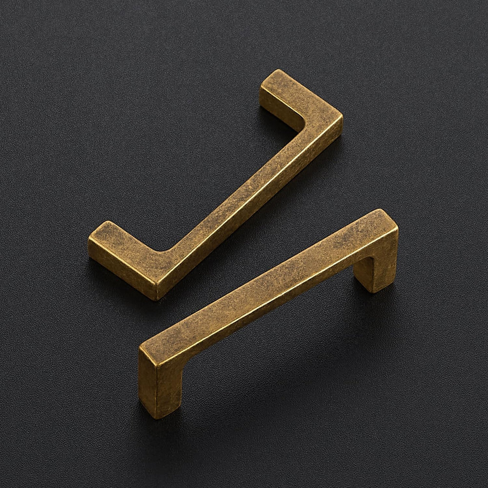 Ravinte Antique Brass Cabinet Handles Solid Square Pulls 3 Inch 30 Pack