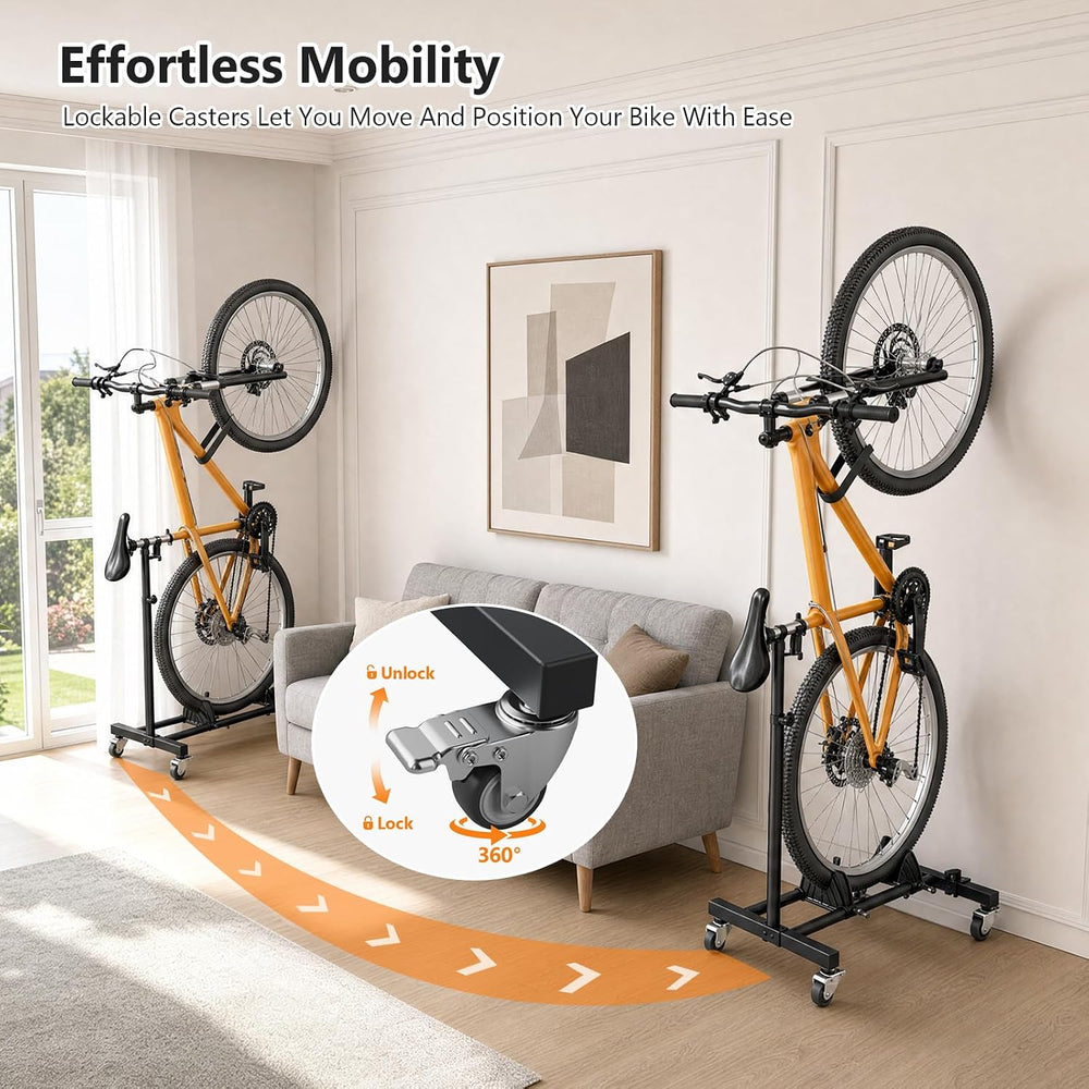 Vertical Bike Stand, (3 Pack) Space Saving Indoor Bicycle Storage Rack with W...