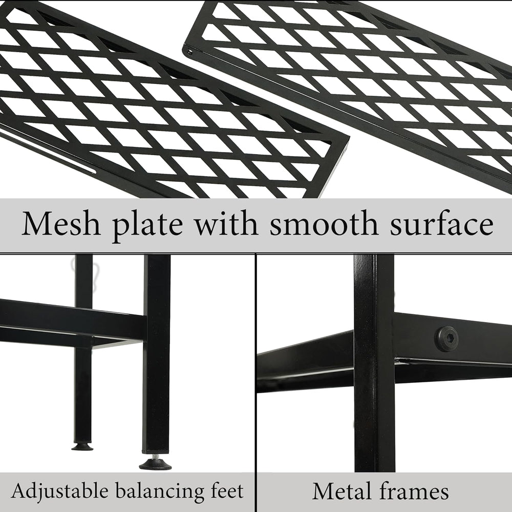 Long Expandable Metal Shoe Rack for Closet, Entryway, Garage, 2-Tier, Black