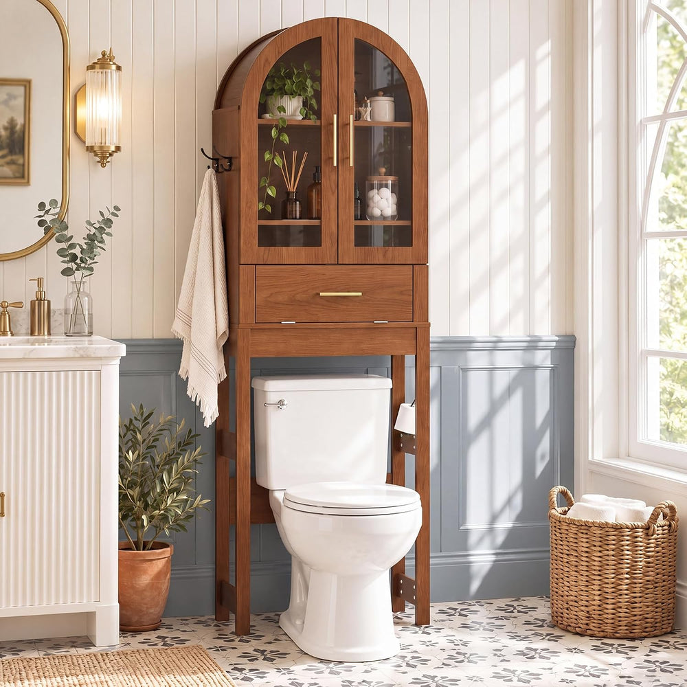 Seang 23" Over The Toilet Storage Cabinet,Arched Toilet Storage Cabinet ...