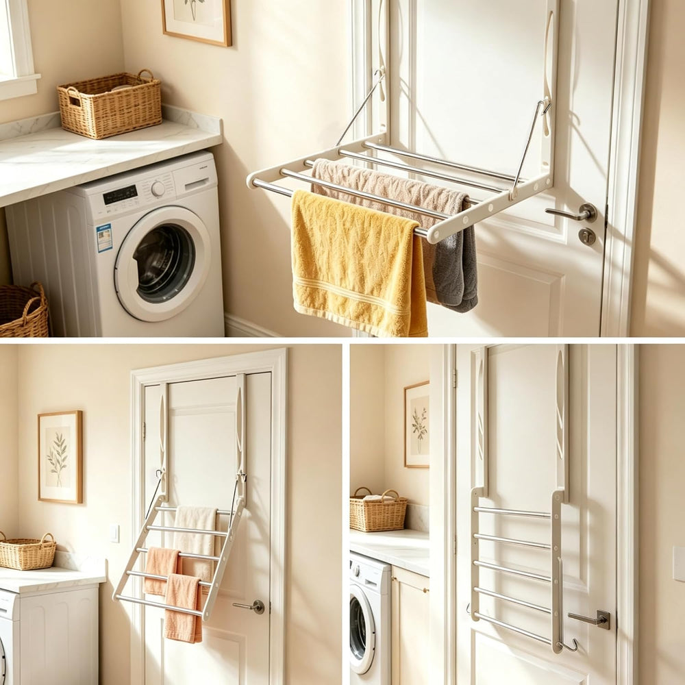 Over the Door Drying Rack, Adjustable Length Clothes & Towel Rack