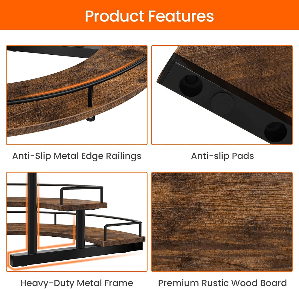 Homode Corner Liquor Bottle Display Shelf, Coffee Syrup Rack Organizer