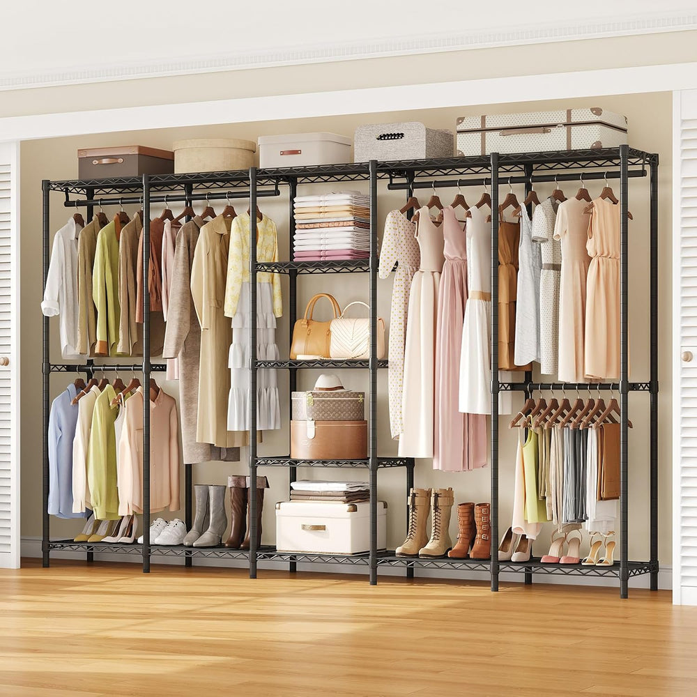 ONBRILL F5 Heavy Duty Clothes Rack Freestanding Modular Closet System Black
