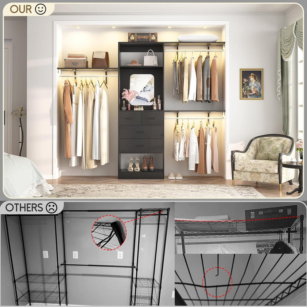 Unikito 96 Inch Closet Organizer System, 8FT Walk in Closet Insert with 25&qu...