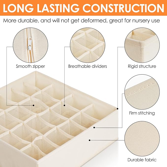 12 Pack Baby Clothes Organizer for Nursery, 116 Cells Fabric Foldable Dresser