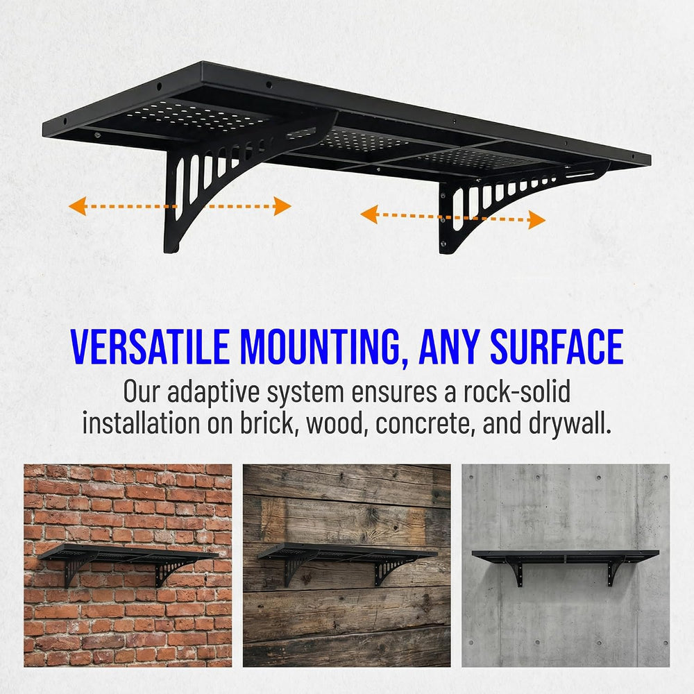 2 Pack Heavy Duty Garage Wall Shelving 45.3 x 16.5 Inch