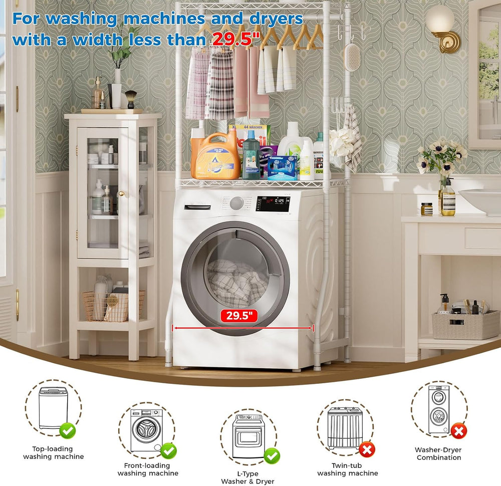 Golpart Laundry Organizer Shelves Over the Washer and Dryer Storage Shelf