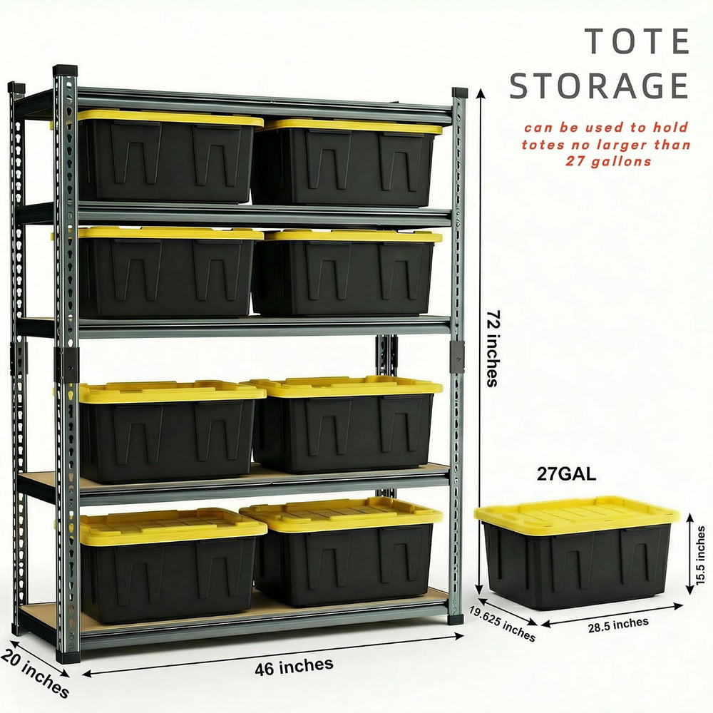 Garage Storage Shelves 46" W x 20" D x 72" H, 3000 LBS Heavy D...