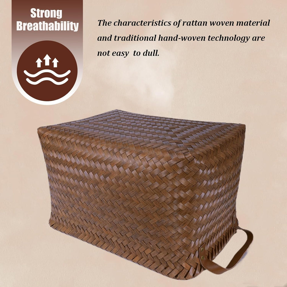 BROWNLILY Handwoven Clothes Basket Laundry Hampers Large Wicker Storage Baske...