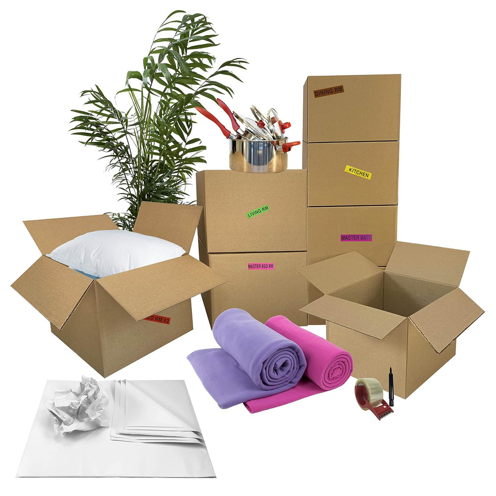 Uboxes Moving Boxes 1 Room Bigger Moving Kit - 14 Boxes Plus Supplies & T...