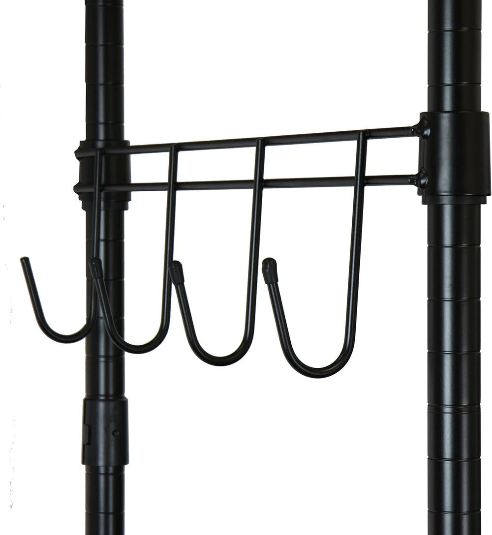Oceanstar Adjustable Shelves with Hooks Garment Rack, Black