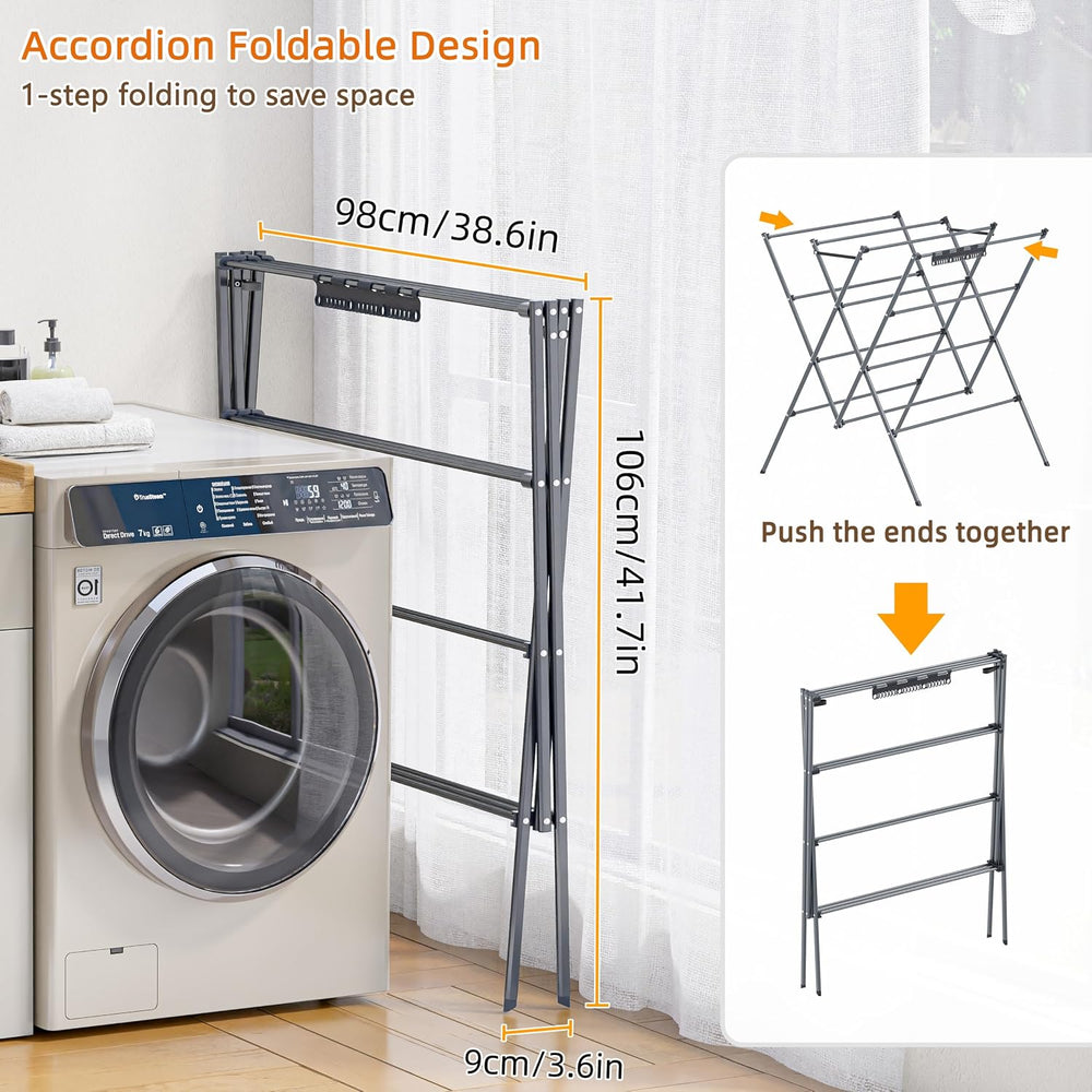 Drying Rack Clothing,35.4in Long Drying Poles Large Clothes Drying Rack