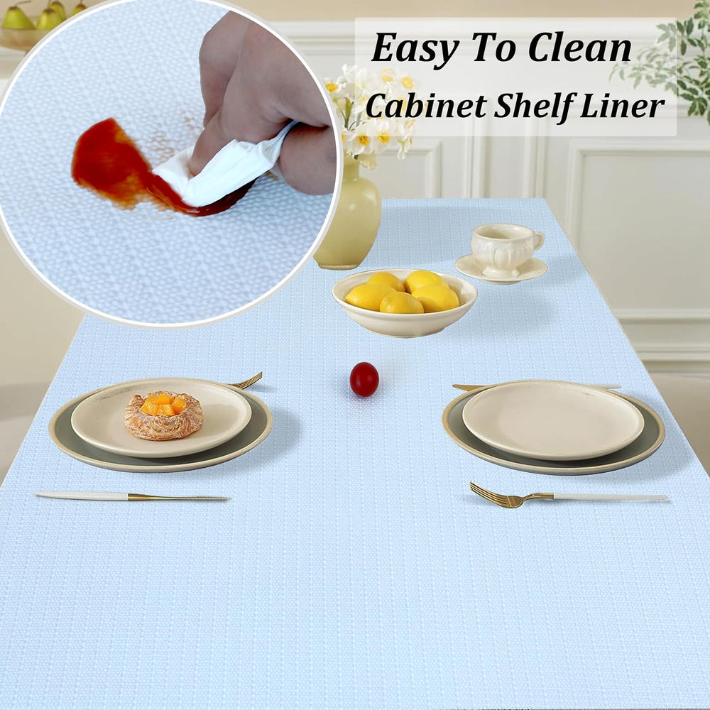 Cabinet Liners for Shelves Waterproof 24 Inch Wide X 20 Ft White Non Slip Dra...