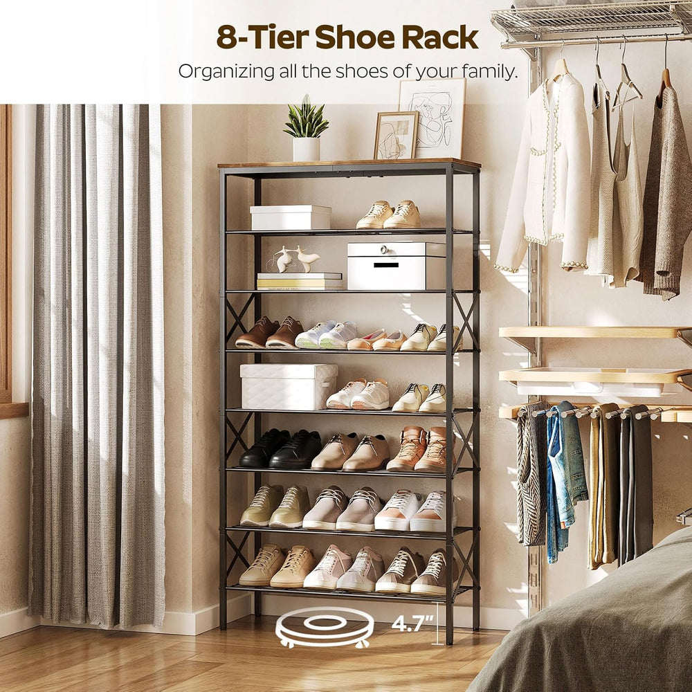 YATINEY 8 Tier Shoe Rack, Shoe Storage Organizer, Large Capacity Shoe Shelf H...