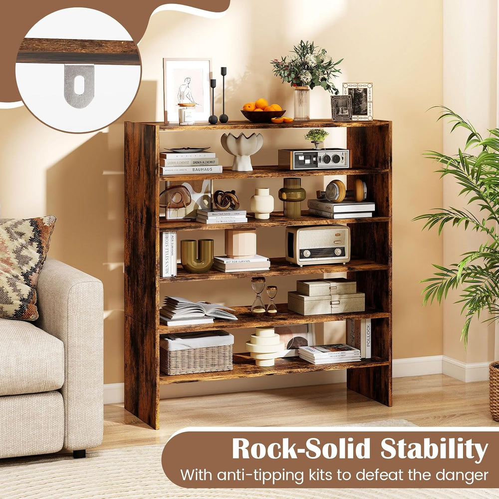 LDAILY 6-Tier Shoe Rack, Freestanding Stackable Shoe Organizer for 18 Pairs, ...