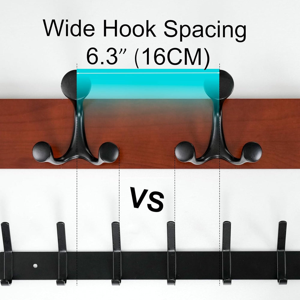 WEBI Coat Rack Wall Mount,30" Solid Wood Coat Hooks Wall Mounted Coat Ha...