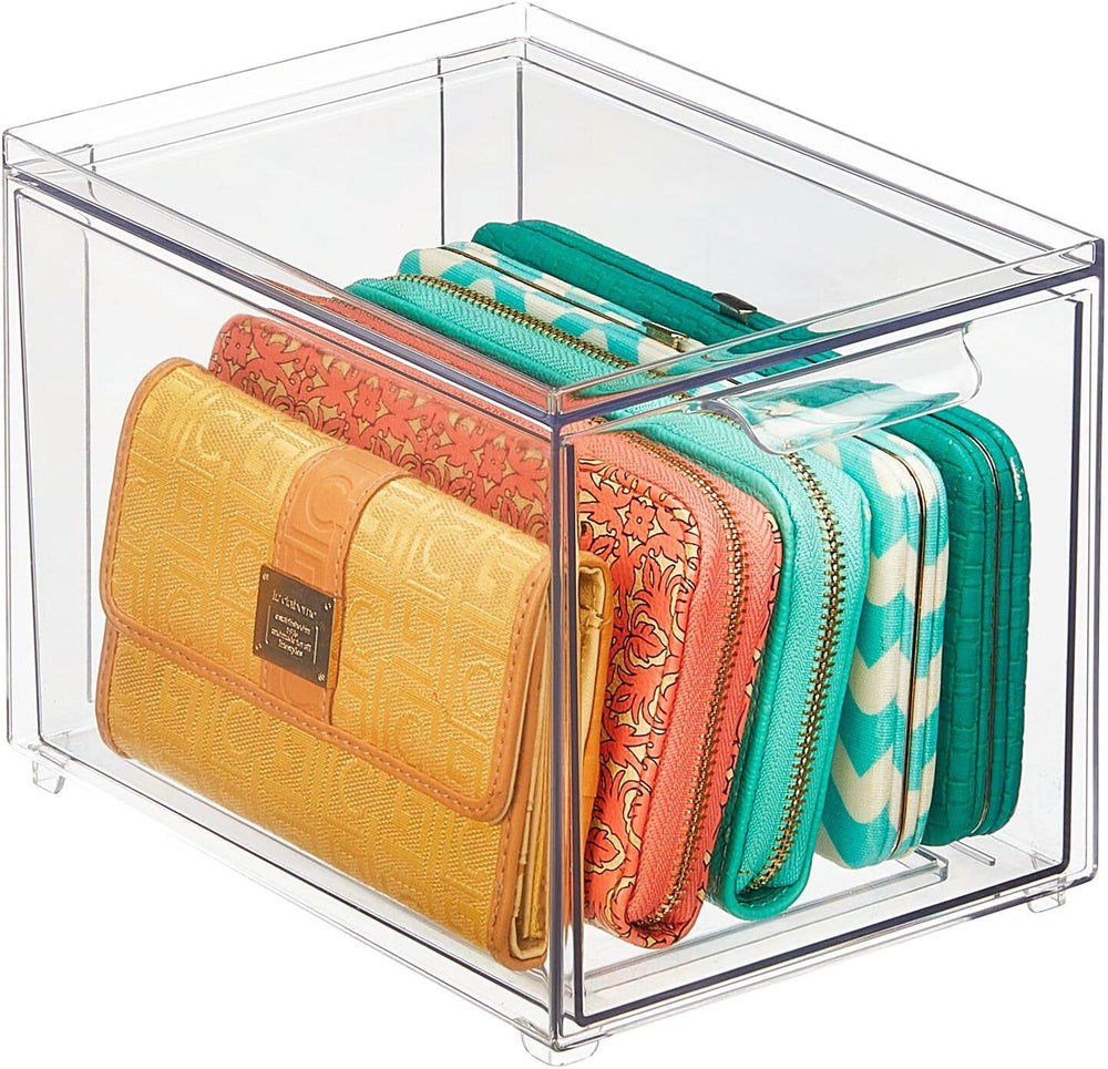 mDesign Shoe Storage Box with Drawer – Sturdy Plastic Storage Box for Shoes –...