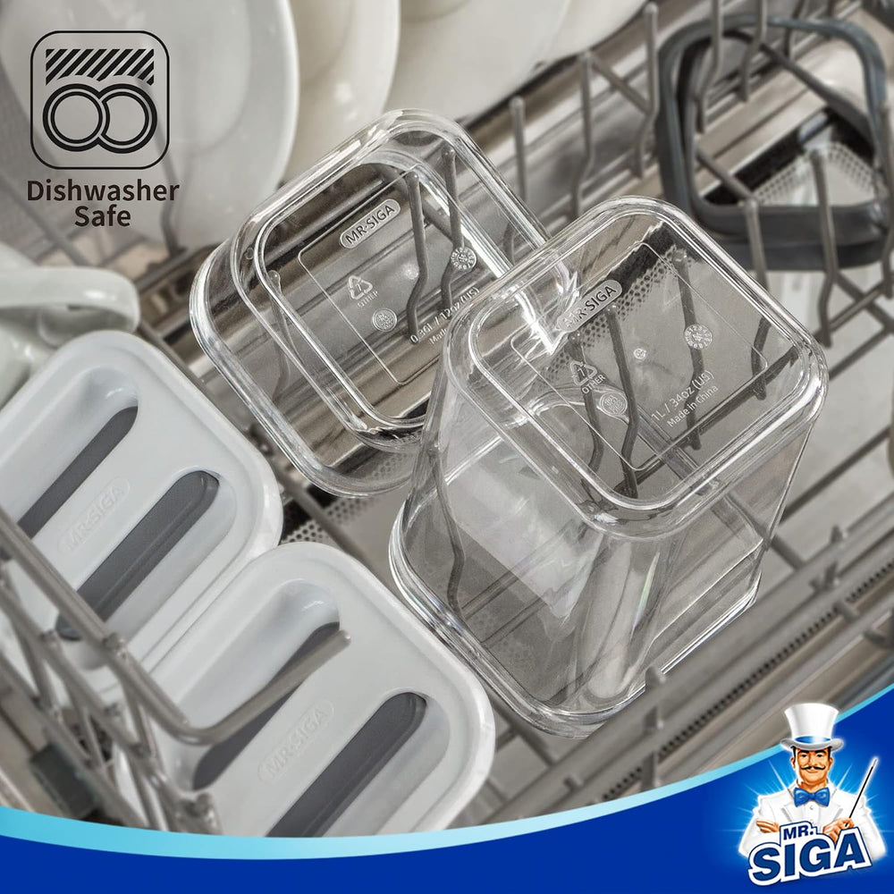 MR.SIGA 4 Pack Airtight Food Storage Container Set for Pantry Organization