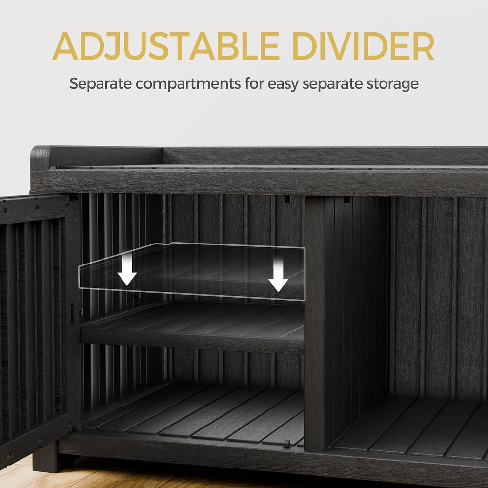 Storage Bench - Waterproof Resin Shoe Bench with Adjustable Shelves - Indoor ...