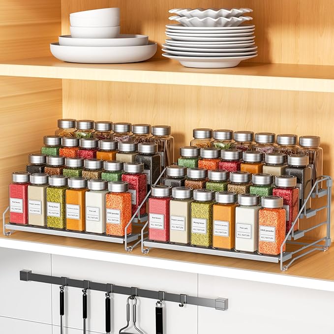 RCHYFEED 4 Tier Spice Rack Organizer, Spice Organization (2 Pack)