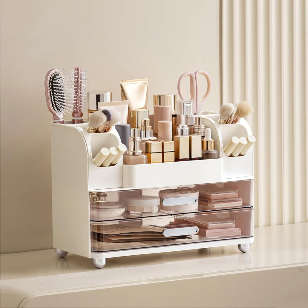 HBlife Makeup Organizer for Vanity with Brush Holder, Large Bathroom Countert...