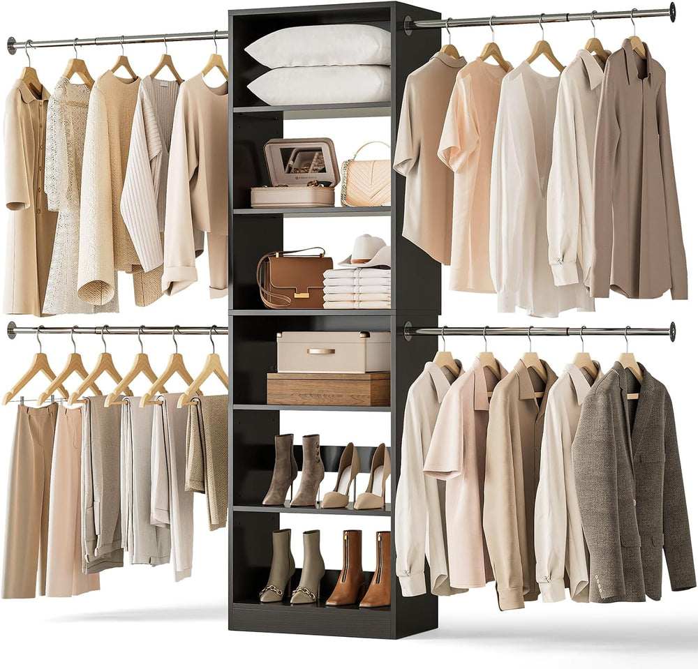 ONBRILL W1 3.5FT-7.7FT Closet System with 4 Chrome-Plated Telescopic Rods