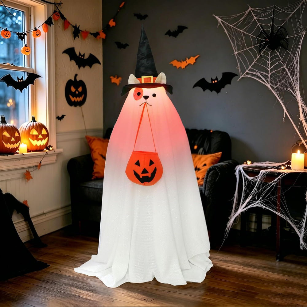 Outdoor Halloween Decorations RGB Lights Up Ghost - Halloween Porch Decor
