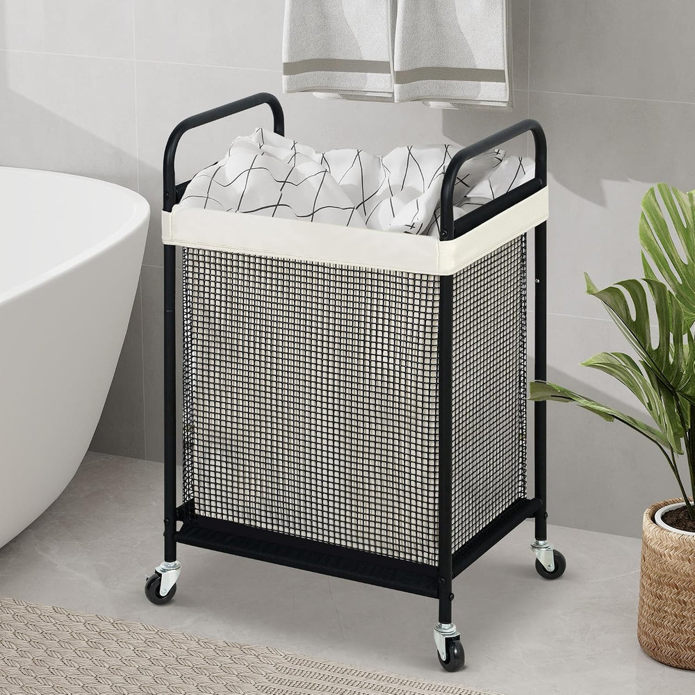 STO STO Laundry Hamper, 90L Rolling Laundry Sorter Cart with Removable and Wa...