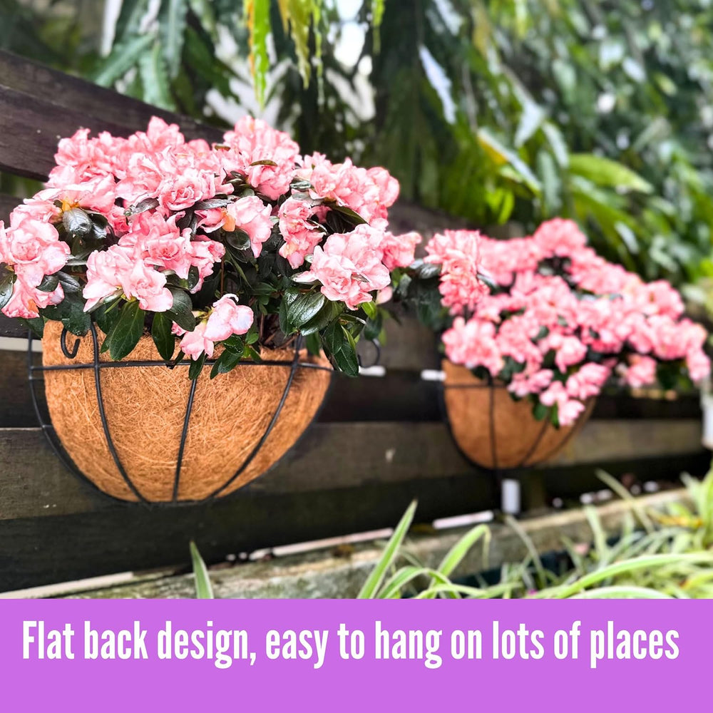 ShopLaLa Wall Planter (10 in, 10 Pack) Black Coco Liner Fence Flower Pots