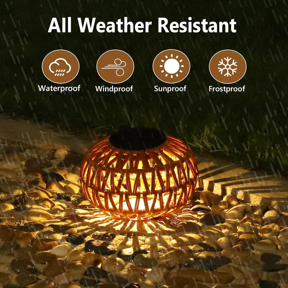 2 Pack Solar Lanterns Outdoor Waterproof, Outdoor Table Lamp Decor, Rattan So...