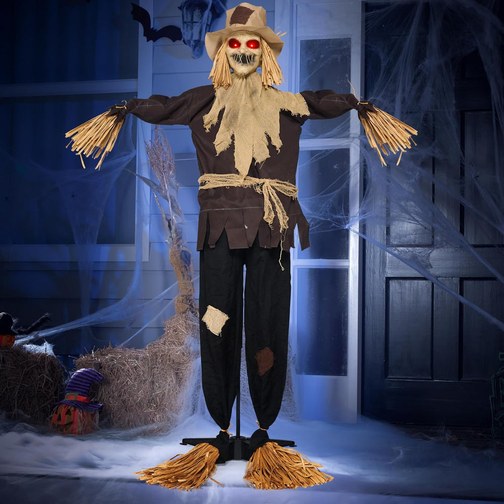 JOYIN Halloween Animatronics Scarecrow Decoration Outdoor, Standing Ghost Pro...