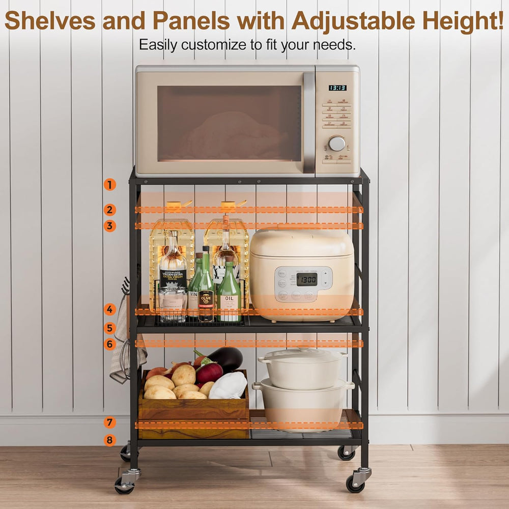 3 Tier Rolling Kitchen Microwave Cart, Utility Cart , Microwave Stand