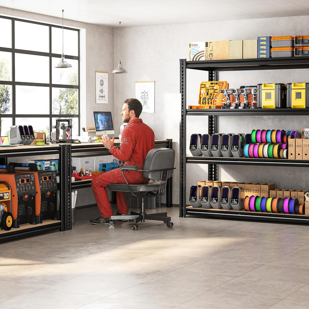 ROOMFAVE 60" W Garage Metal Shelving 2800LBS Storage Shelves, 4 Tier