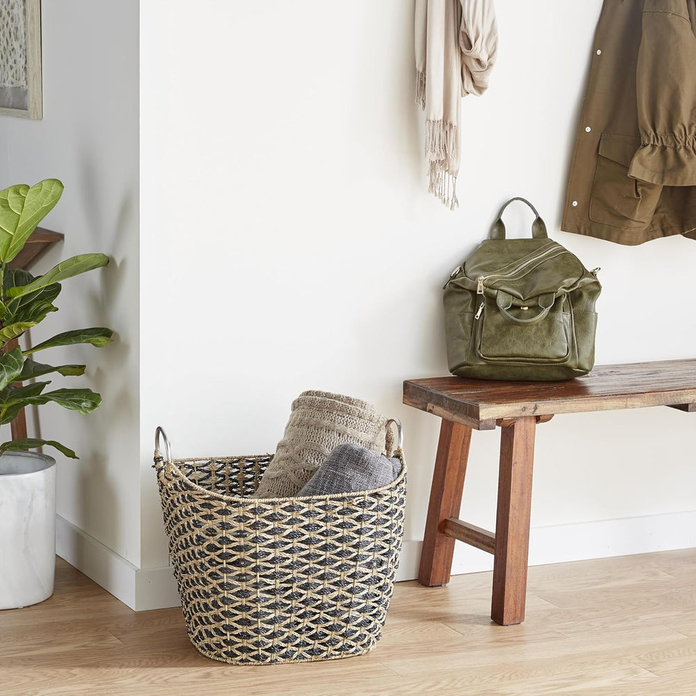 Deco 79 Seagrass Handmade Decorative and Functional Storage Basket Basket Org...