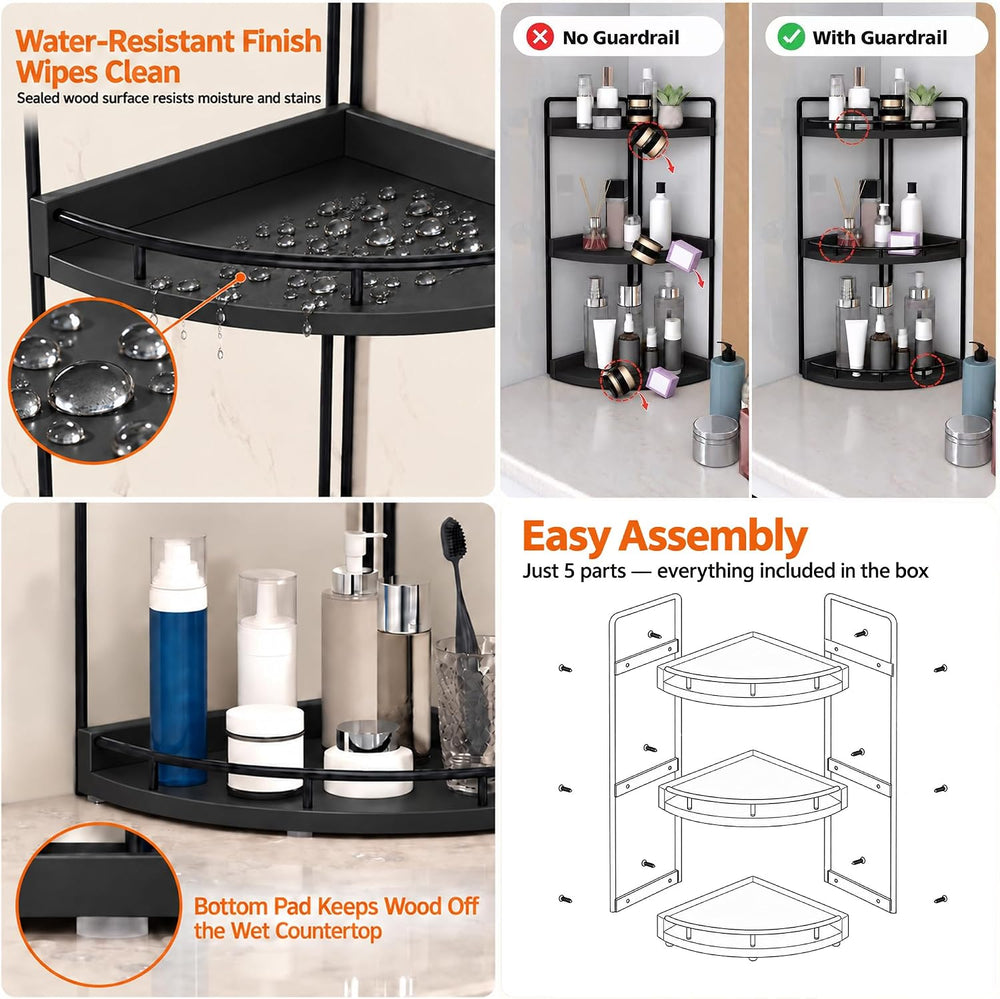 Dorhors Corner Bathroom Organizer Countertop,Vanity Counter Storage Shelf