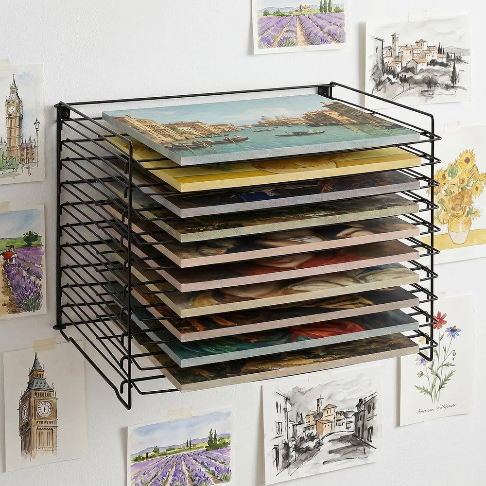 Wall Mount & Tabletop Art Drying Rack for Classroom, Art Storage Rack for...