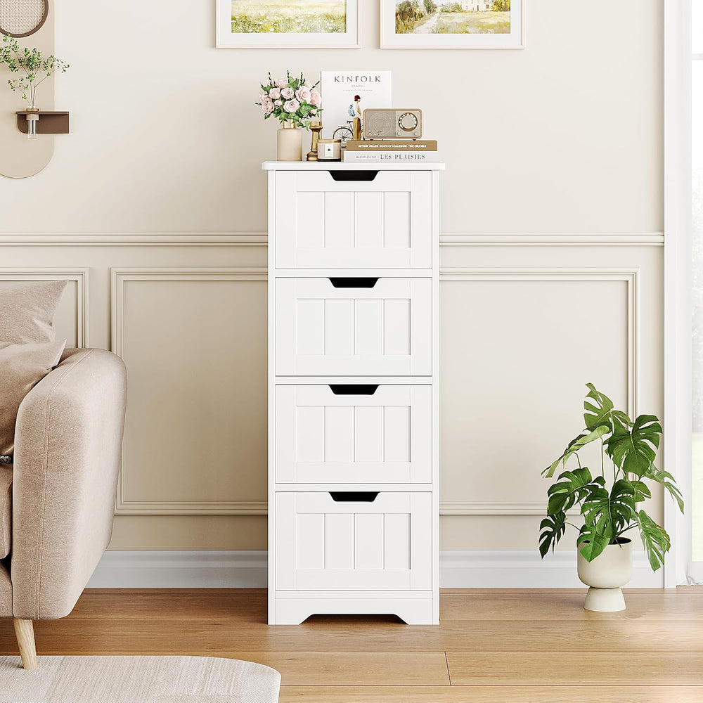 FOTOSOK Bathroom Storage Cabinet with 4 Drawers, Small Bathroom Cabinet