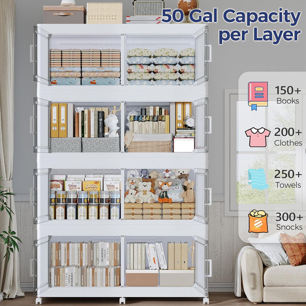 250GAL Extra Large Storage Bins with Lid, 1000Qt Stackable Closet Organizers ...