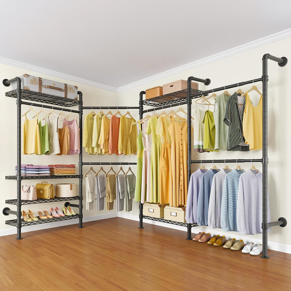 Timate L4 L Shape Garment Rack Heavy Duty Clothes Racks for Hanging Clothes, ...
