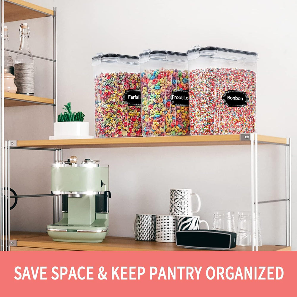 PRAKI Cereal Containers Storage Set (4L,135.2 Oz), 8PCS Airtight Food Storage...