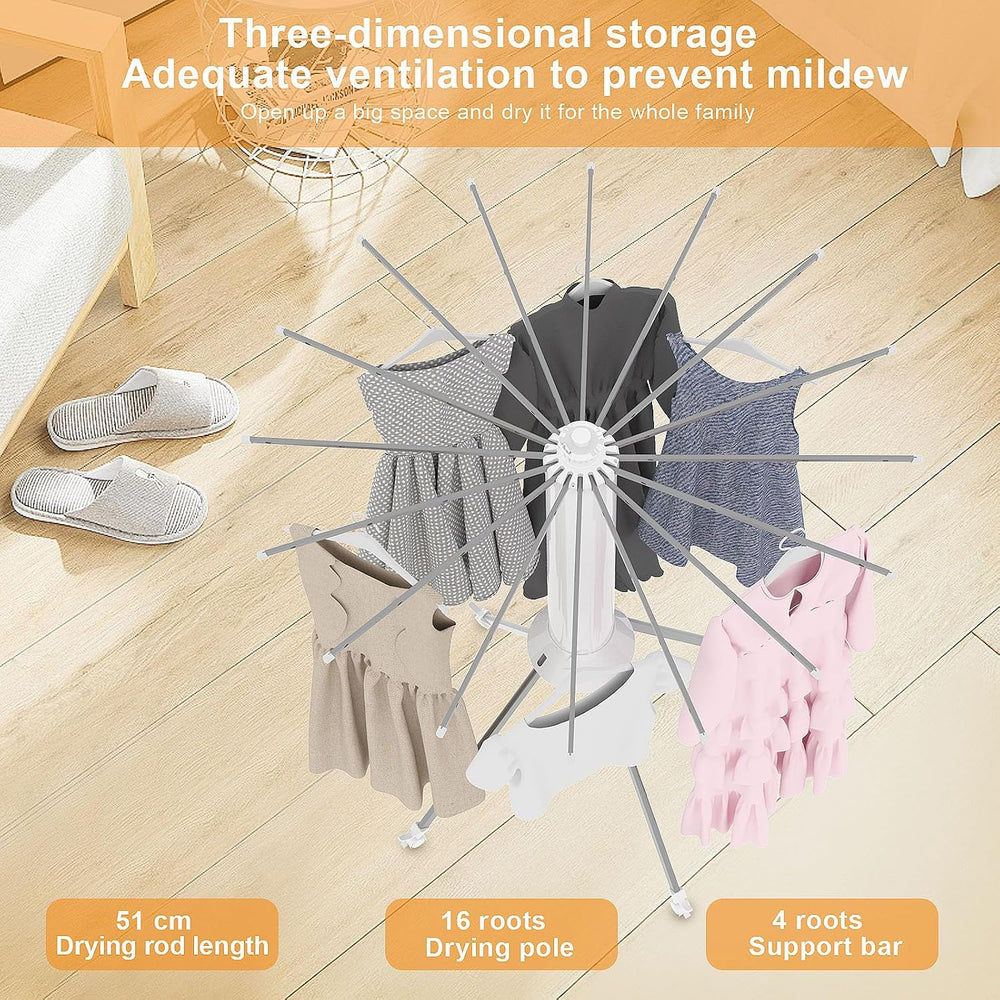 4-Legged Clothes Drying Rack Foldable, Outdoor Collapsible Drying Rack Clothi...