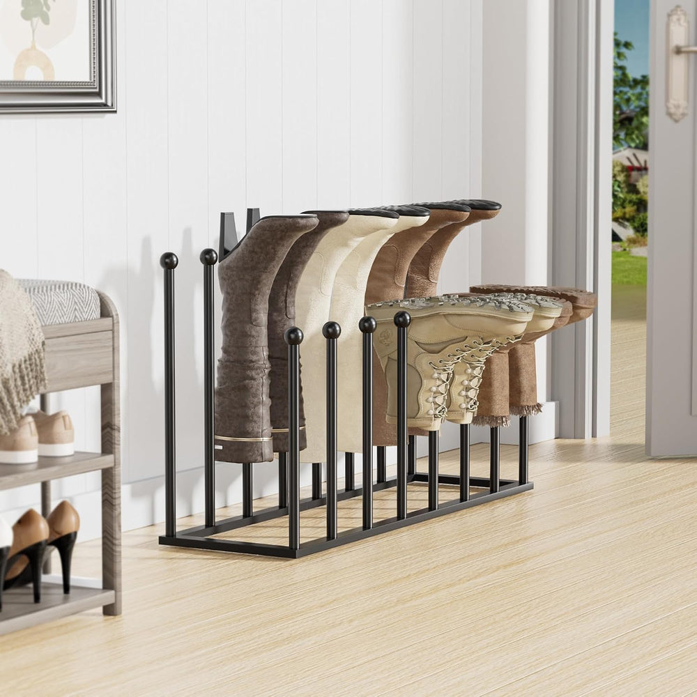 Freestanding Boot Rack, Shoe Storage Organizer Fit for 8 Pairs, Black