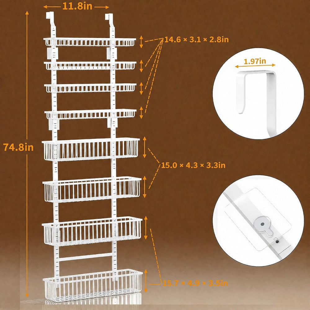 Moforoco White Over The Door Pantry Organizer, Pantry Organization and Storag...