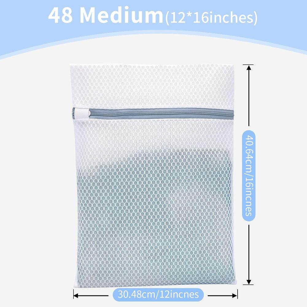 48PCS 12X16IN Laundry Bags Mesh Wash Bags for Strong Zipper