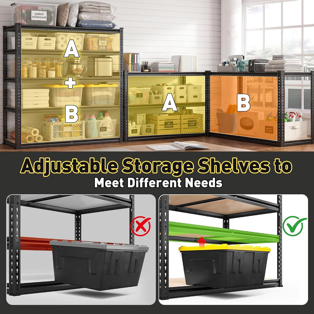 REIBII 40" W Storage Shelves,2500LBS Heavy Duty Garage Shelving for Basment