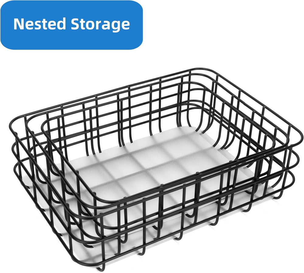 TIEYIPIN Metal Wire Food Storage Basket Organizer with Removable Plastic Line...