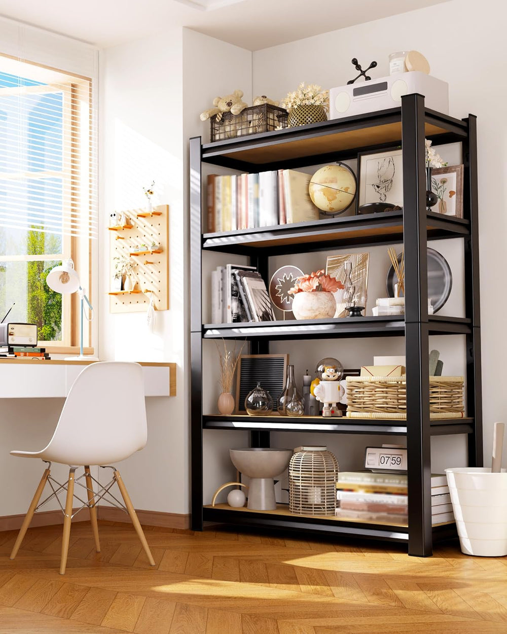 2 Pack Garage Shelving Heavy Duty, 5-Tier Storage Shelves, Home Storage Rack,...