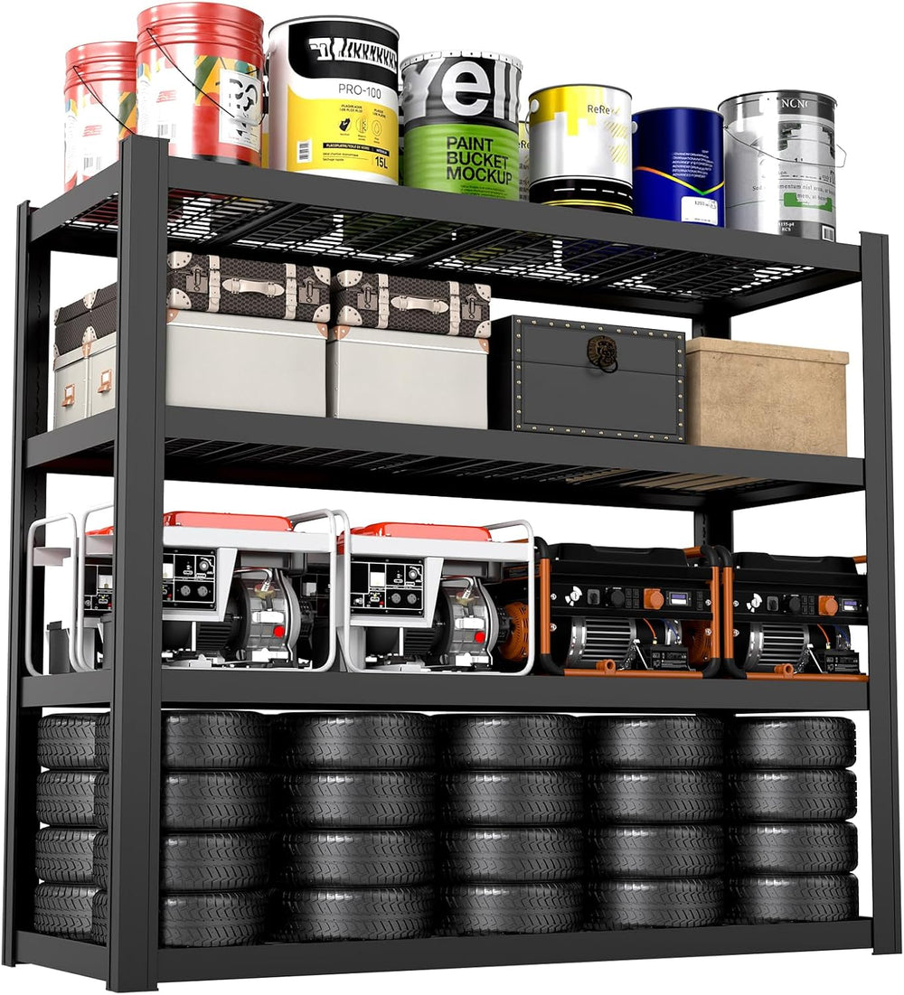 71" W x 71" H Industrial Shelving,8000LBS Garage Storage Shelves,4 ...